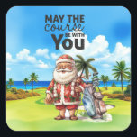 Golf Summer Christmas mit dem Weihnachtsmann unter Quadratischer Aufkleber<br><div class="desc">Golf Sommer Weihnachten im Juli mit dem Weihnachtsmann auf Fahne Classic Round Sticker Geschenke für Trainer,  Lehrer,  Freunde,  Mutter,  Vater,  Freundin/Freund,  Mitarbeiterin,  Gastgeberin,  Nachbarin,  er/sie,  Paare,  Großeltern,  Chef,  Kinder,  beste Freundin,  Familie,  Schwiegerelfin,  Team, </div>