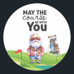 Golf Summer Christmas mit dem Weihnachtsmann unter Runder Aufkleber<br><div class="desc">Golf Sommer Weihnachten im Juli mit dem Weihnachtsmann auf Fahne Classic Round Sticker Geschenke für Trainer,  Lehrer,  Freunde,  Mutter,  Vater,  Freundin/Freund,  Mitarbeiterin,  Gastgeberin,  Nachbarin,  er/sie,  Paare,  Großeltern,  Chef,  Kinder,  beste Freundin,  Familie,  Schwiegerelfin,  Team, </div>
