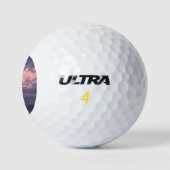Golf Sunset mit lila Wolken Golfball (Logo)