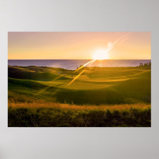 Golf Sunset Poster