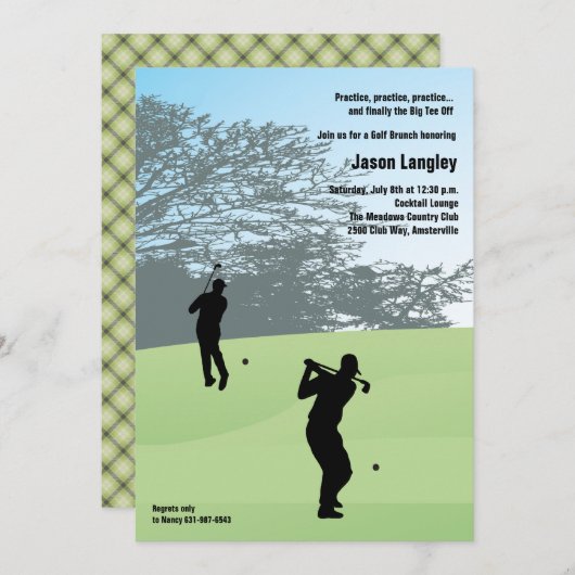 Golf Swing Einladung (Vorne/Hinten)