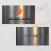 Golf Swing Logo | Metallic Visitenkarte (Vorne/Hinten)