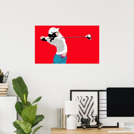Golf Swing - Original Golf Art Printwerbung Poster (Heimbüro)