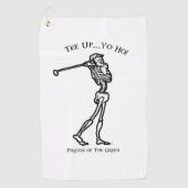 Golf Swing Pirate Skelett Golfhandtuch (Vorderseite)