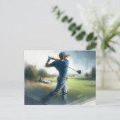 Golf Swing, Postkarte (Stehend Vorderseite)