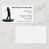 Golf Swing Silhouette Golf Pro Country Club Visitenkarte (Vorne/Hinten)