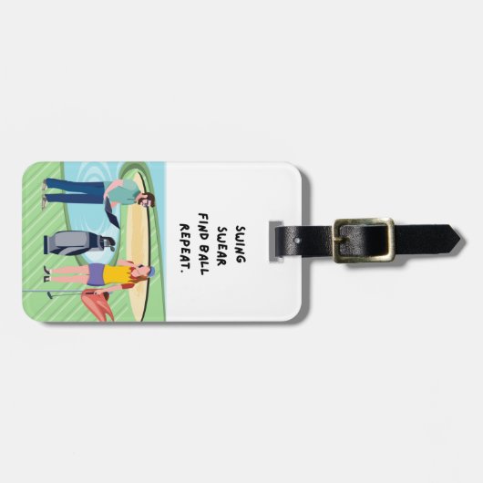 Golf Swing Sweet Finde Ball wiederholen Golfer Gepäckanhänger (Vorderseite horizontal)