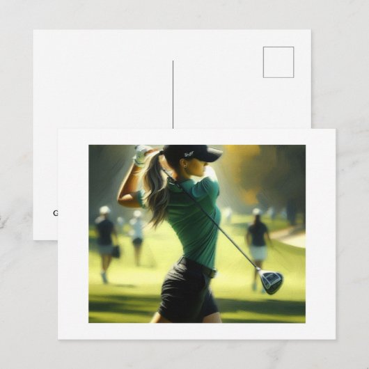 Golf Swing und Miss, Postkarte (Vorne/Hinten)