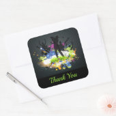 Golf Swing Unterstützer Personalisiert Moderner Go Quadratischer Aufkleber (Umschlag)