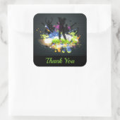 Golf Swing Unterstützer Personalisiert Moderner Go Quadratischer Aufkleber (Tasche)