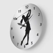 Golf Swinger, Weiblich individuell anpassbar Große Wanduhr (Winkel)