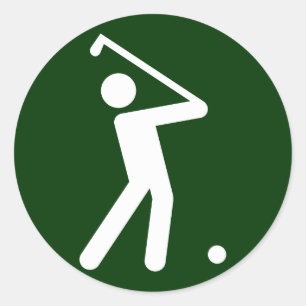Golf-Symbol-Aufkleber Runder Aufkleber