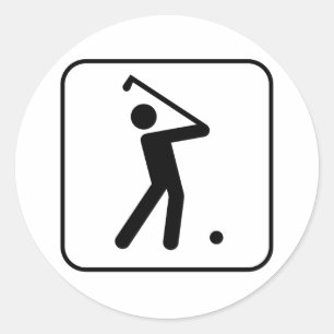 Golf-Symbol-Aufkleber Runder Aufkleber