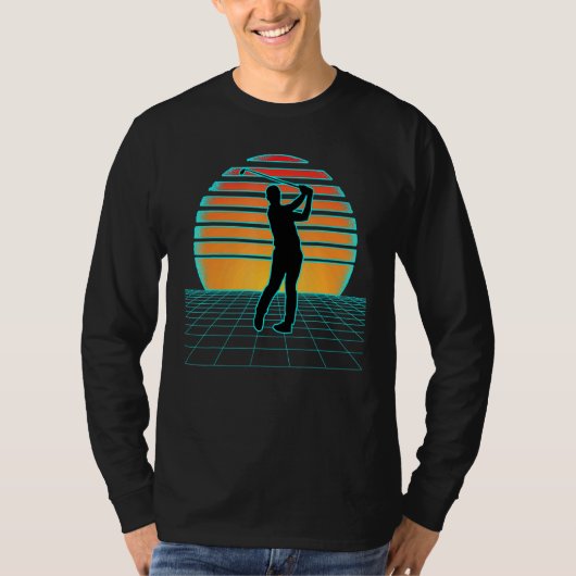 Golf Synthwave Retrowave 70er 80er Style Golf T-Shirt (Vorderseite)