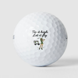 Golf T-Shirt es hoch. Lass es Fliege Golfer Golfball