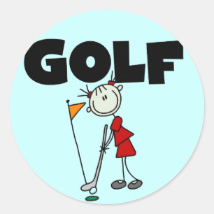 GOLF T-Shirts und Geschenke für Mädchen Runder Aufkleber