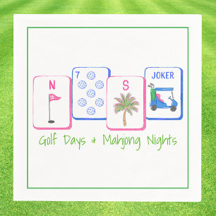 Golf-Tage & Mahjong-Nächte / Golf-Kacheln Mahjong Serviette