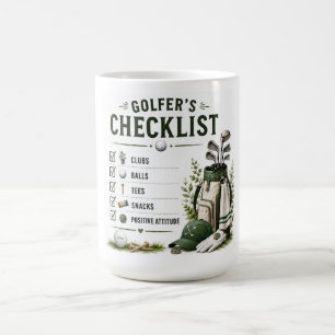 Golf-Tagesleben Lustige Checkliste Kaffeetasse