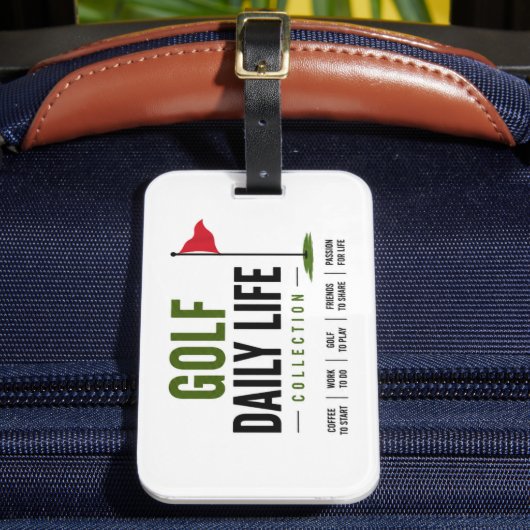 Golf Tägliche Lebensroutine Gepäckanhänger (Vorderseite Insitu 2)
