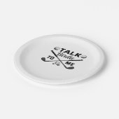 Golf Talk Birdie to Me Funny Pappteller (Schrägansicht)