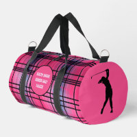 Golf-Tasche "Hot Pink" Kariert Reisetasche