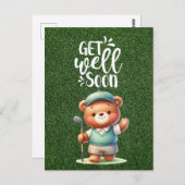 Golf Tauchen Sie ein mit Golfer Golf auf Grün Postkarte (Vorne/Hinten)
