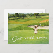 Golf Tauchen Sie ein mit Golfer Golf auf Grün Postkarte (Vorne/Hinten)