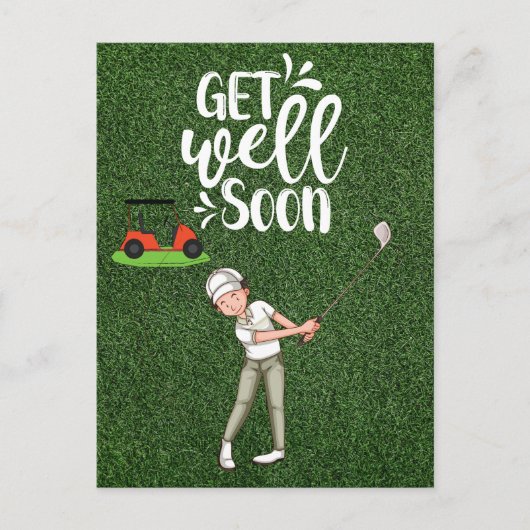Golf Tauchen Sie ein mit Golfer Golf auf Grün Postkarte (Vorderseite)