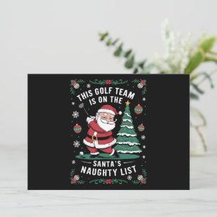 Golf-Team ist auf der unartigen Liste von Santa Xm Feiertagskarte