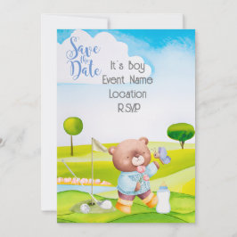 Golf Teddy Bear It's Boy for Baby Shower Napkins Einladung