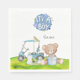 Golf Teddy Bear It's Boy for Baby Shower Napkins Serviette