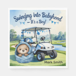 Golf Teddy Bear It's Boy for Baby Shower Napkins Serviette