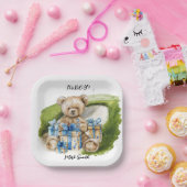 Golf Teddy Bear It's Boy for Baby Shower Pappteller (Party)
