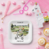 Golf Teddy Bear It's Boy for Baby Shower Pappteller (Party)