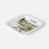 Golf Teddy Bear It's Boy for Baby Shower Pappteller (Gewinkelt)