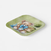 Golf Teddy Bear It's Boy for Baby Shower Pappteller (Gewinkelt)