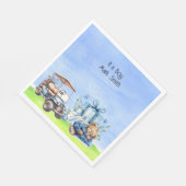 Golf Teddy Bear It's Boy for Baby Shower Serviette (Ecke)