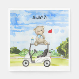 Golf Teddy Bear It's Boy for Baby Shower Serviette
