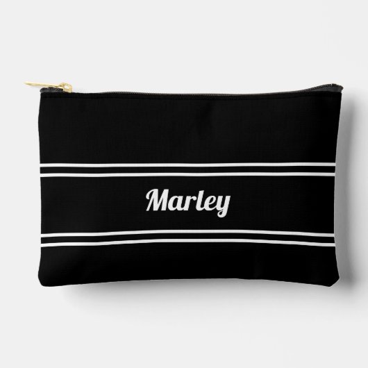 Golf Tee Golfer Black & White Modern Accessory  Zubehörtasche (Vorderseite)