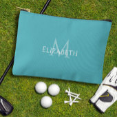 Golf Tee Golfer Teal Monogram Modern Accessory Zubehörtasche