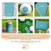 Golf Tee Golfer Teal Monogram Modern Accessory  Zubehörtasche