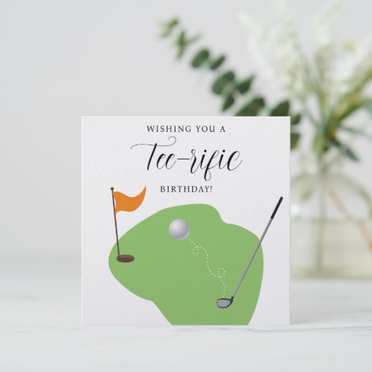 Golf Tee-rific Birthday Card (Stehend Vorderseite)