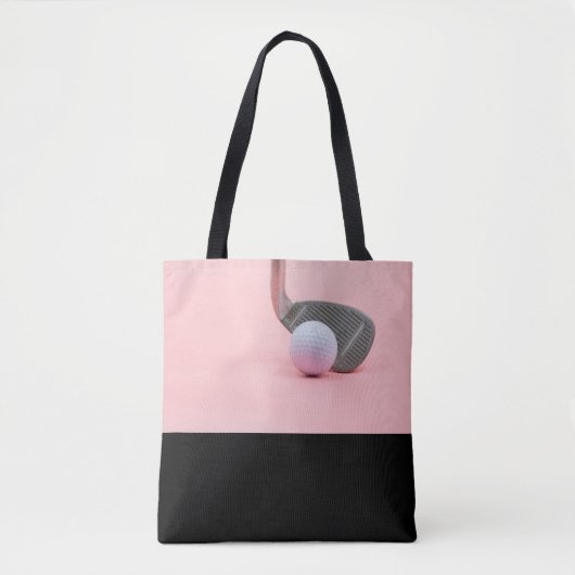 Golf Tee und Eisen auf Rosa Lady Golfer Tasche (Vorderseite)