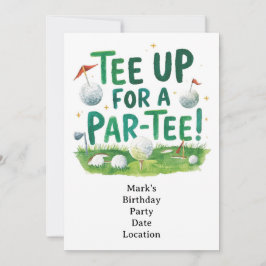 Golf tee up for Par Tee Golfer Party  Einladung