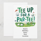 Golf tee up for Par Tee Golfer Party  Einladung (Vorne/Hinten)
