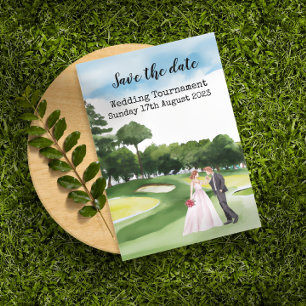 Golf Termin vormerken Golf Hochzeit Wasserfarbe Go Einladung