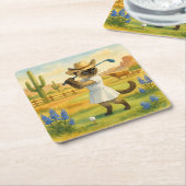 Golf Texas Birthday Themed for Cat Lovers  Rechteckiger Pappuntersetzer (angewinkelt)