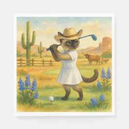 Golf Texas Birthday Themed for Cat Lovers  Serviette