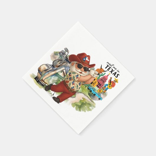 Golf Texas Golfer ist Golfspielen Serviette (Ecke)