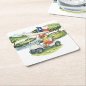 Golf Texas Thema für Katzen Liebhaber Rechteckiger Pappuntersetzer (angewinkelt)